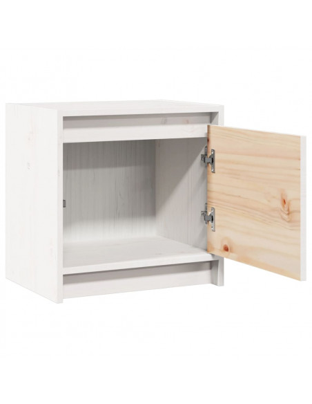 Comodini 2 pz Bianchi 40x30,5x40 cm in Legno Massello di Pino