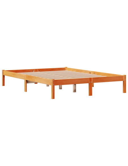 Giroletto con Testiera Marrone Cera 135x190 cm Massello Pino