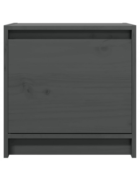 Comodini 2 pz Grigi 40x30,5x40 cm in Legno Massello di Pino