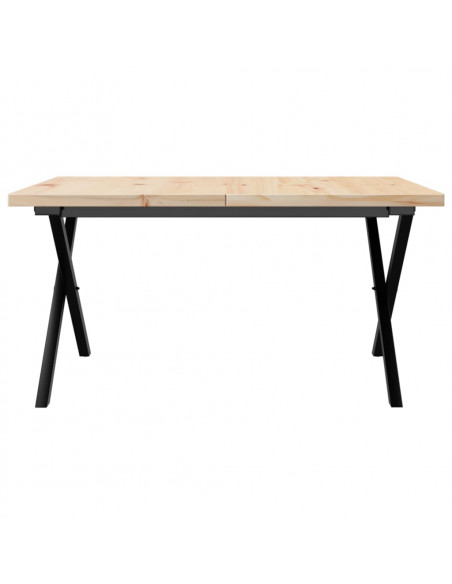 Tavolino Salotto Telaio a X 90x90x45,5cm Massello Pino e Ghisa