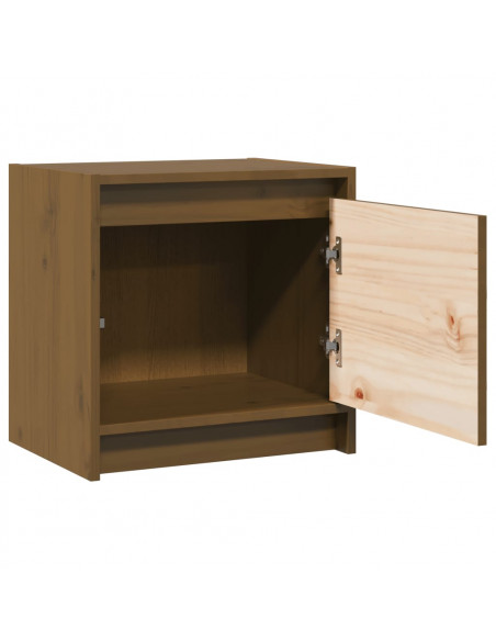 Comodini 2 pz Marrone Miele 40x30,5x40 cm in Massello di Pino