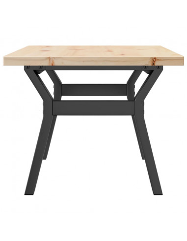 Tavolino Salotto Telaio a Y 80x50x40,5 cm Legno Pino e Acciaio