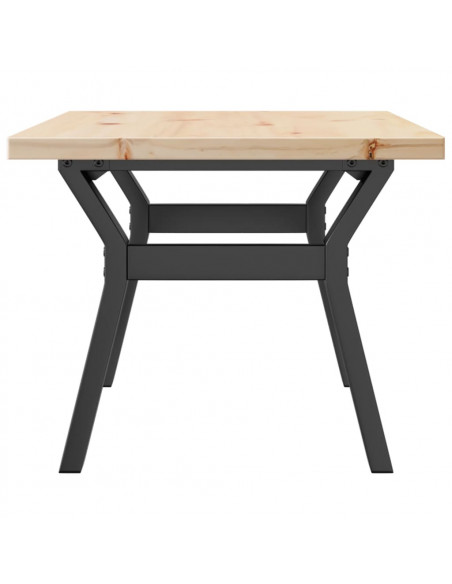 Tavolino Salotto Telaio a Y 80x50x40,5cm Massello Pino e Ghisa