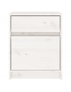 Comodino Bianco 40x31x50 cm in Legno Massello di Pino 2