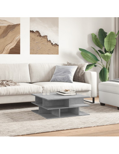 Tavolino da Salotto Grigio Cemento 70x70x29cm Legno Multistrato