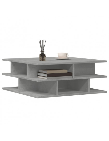 Tavolino da Salotto Grigio Cemento 70x70x29cm Legno Multistrato