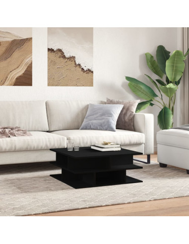 Tavolino da Salotto Nero 70x70x29 cm in Legno Multistrato