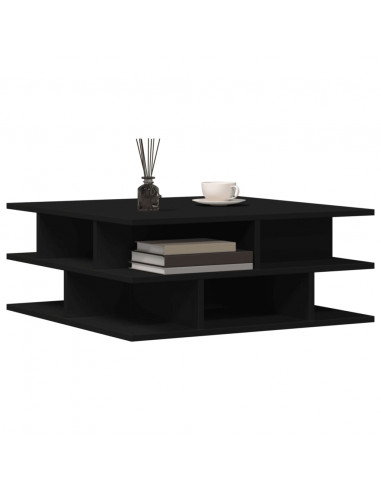 Tavolino da Salotto Nero 70x70x29 cm in Legno Multistrato