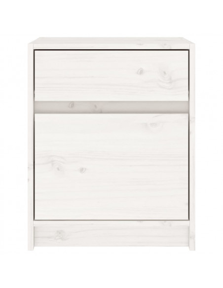 Comodini 2 pz Bianchi 40x31x50 cm in Legno Massello di Pino