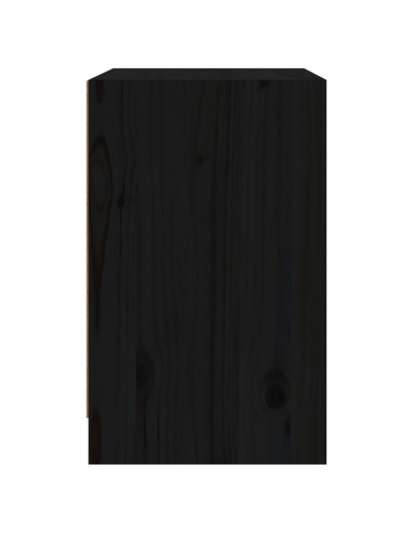 Comodini 2 pz Neri 40x31x50 cm in Legno Massello di Pino