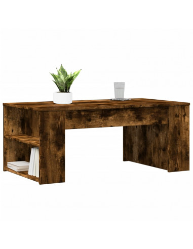 Tavolino da Salotto Rovere Fumo 102x55x42 cm Legno Multistrato