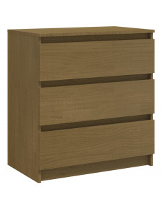 Comodino Miele 60x36x64 cm in Legno Massello di Pino 2
