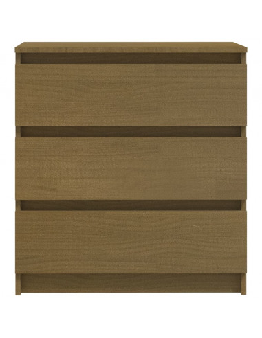 Comodino Miele 60x36x64 cm in Legno Massello di Pino