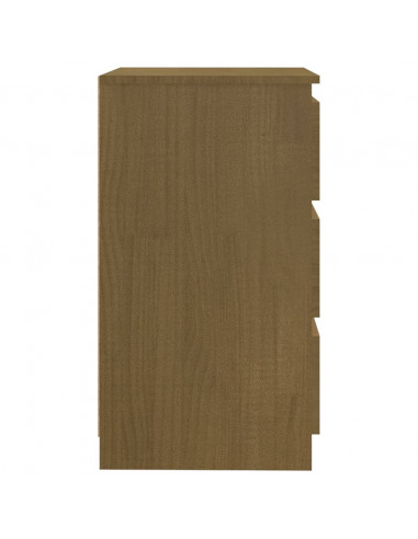 Comodino Miele 60x36x64 cm in Legno Massello di Pino