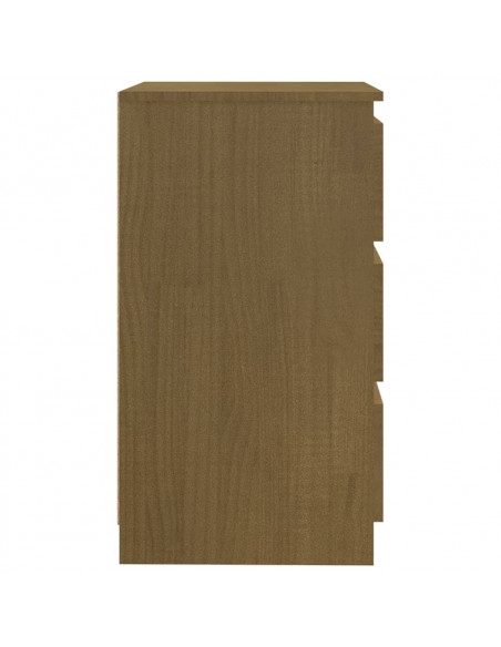 Comodino Miele 60x36x64 cm in Legno Massello di Pino