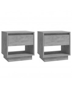 Comodini 2 pz Grigio Cemento 45x34x44 cm in Truciolato 2