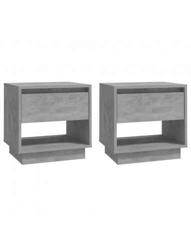 Comodini 2 pz Grigio Cemento 45x34x44 cm in Truciolato