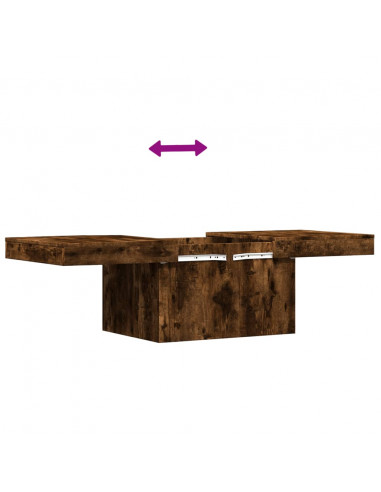 Tavolino da Salotto Rovere Fumo 100x55x40 cm Legno Multistrato