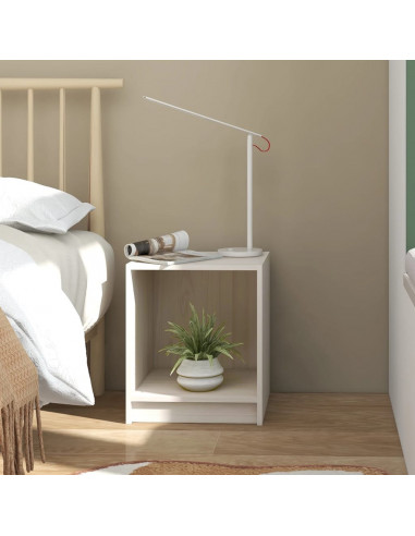 Comodini 2 pz Bianchi 35,5x33,5x41,5 cm Legno Massello di Pino