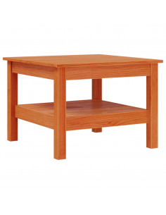 Tavolino da Salotto Marrone Cera 55x55x40cm Legno Massello Pino 2