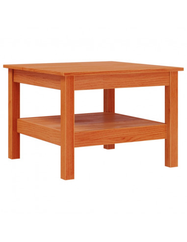 Tavolino da Salotto Marrone Cera 55x55x40cm Legno Massello Pino