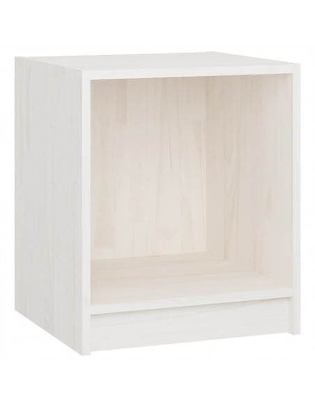 Comodini 2 pz Bianchi 35,5x33,5x41,5 cm Legno Massello di Pino