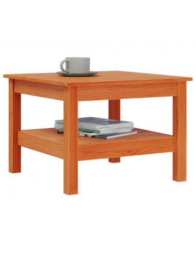 Tavolino da Salotto Marrone Cera 55x55x40cm Legno Massello Pino