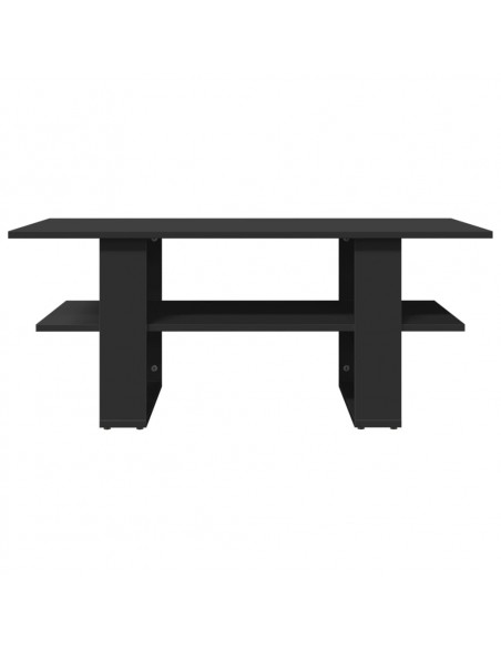 Tavolino da Salotto Nero 102x55x42 cm in Legno Multistrato