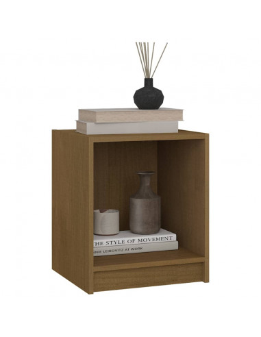 Comodino Marrone Miele 35,5x33,5x41,5 cm in Legno di Pino