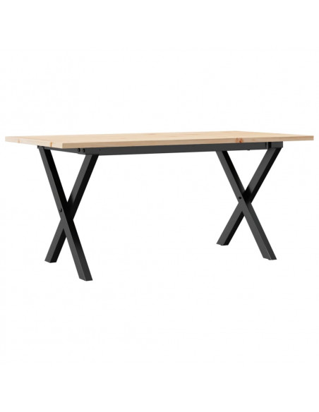 Tavolino Salotto Telaio a X 100x50x45cm Massello Pino e Ghisa