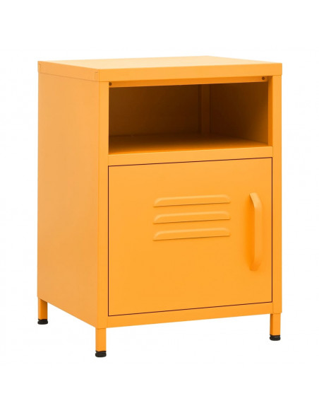 Comodini 2 pz Giallo Senape 35x35x51 cm in Acciaio
