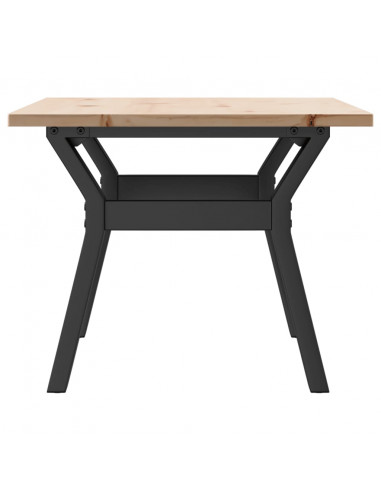 Tavolino da Salotto Telaio a Y 80x50x40cm Massello Pino e Ghisa