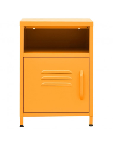 Comodini 2 pz Giallo Senape 35x35x51 cm in Acciaio