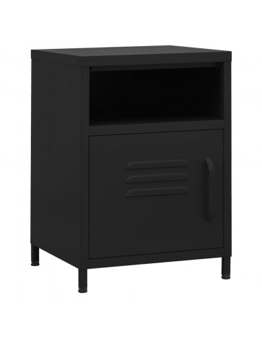 Comodini 2 pz Neri 35x35x51 cm in Acciaio