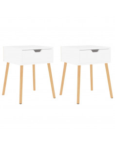Comodini 2 pz Bianchi 40x40x56 cm in Legno Multistrato 2