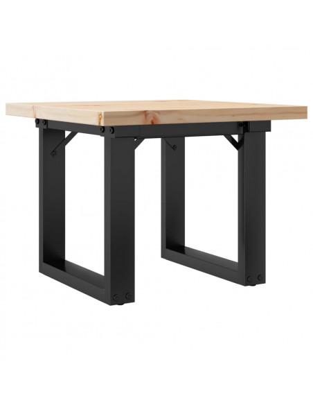Tavolino Salotto Telaio a O 50x50x35,5cm Massello Pino e Ghisa
