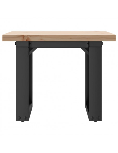 Tavolino Salotto Telaio a O 50x50x35,5cm Massello Pino e Ghisa