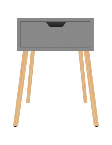 Comodini 2 pz Grigi 40x40x56 cm in Legno Multistrato