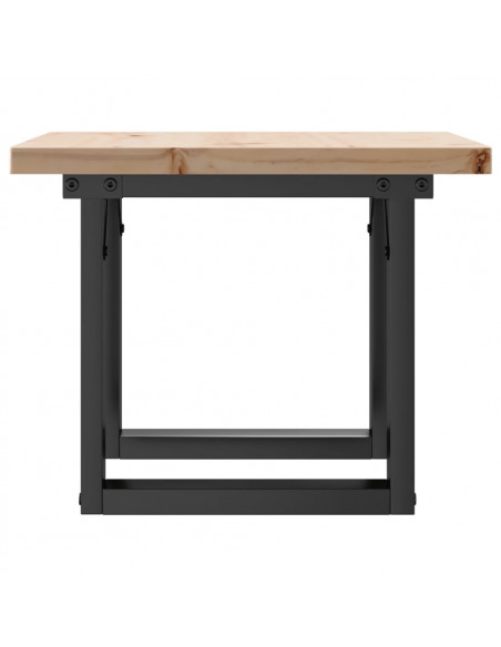 Tavolino Salotto Telaio a O 50x50x35,5cm Massello Pino e Ghisa