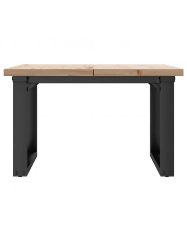 Tavolino Salotto Telaio a O 70x70x40,5cm Massello Pino e Ghisa