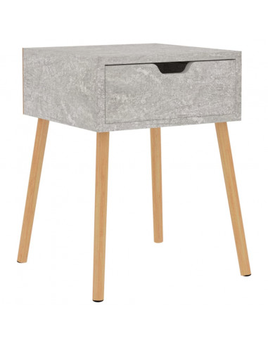 Comodino Grigio Cemento 40x40x56 cm in Legno Multistrato