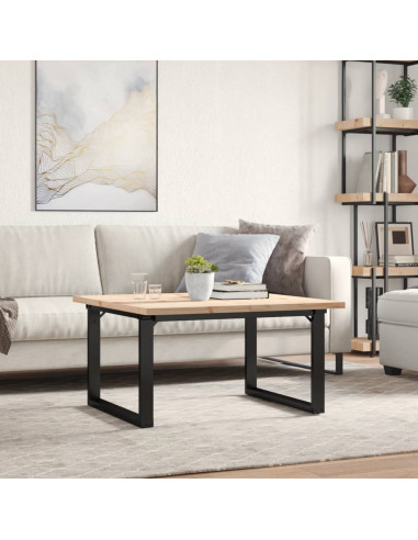 Tavolino Salotto Telaio a O 90x90x45,5cm Massello Pino e Ghisa