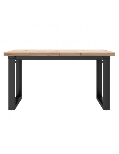 Tavolino Salotto Telaio a O 90x90x45,5cm Massello Pino e Ghisa