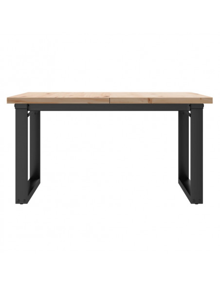 Tavolino Salotto Telaio a O 90x90x45,5cm Massello Pino e Ghisa