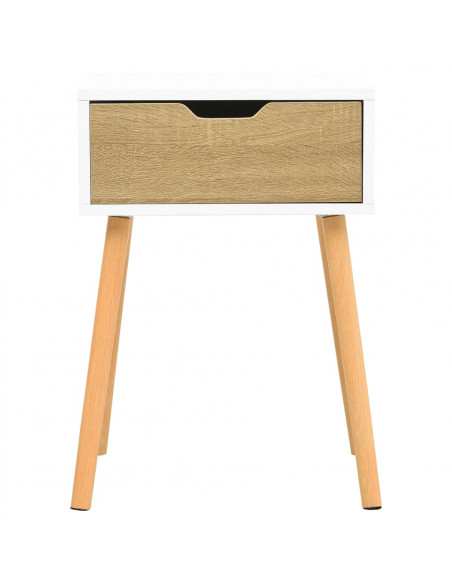 Comodino Bianco e Rovere Sonoma 40x40x56cm in Legno Multistrato