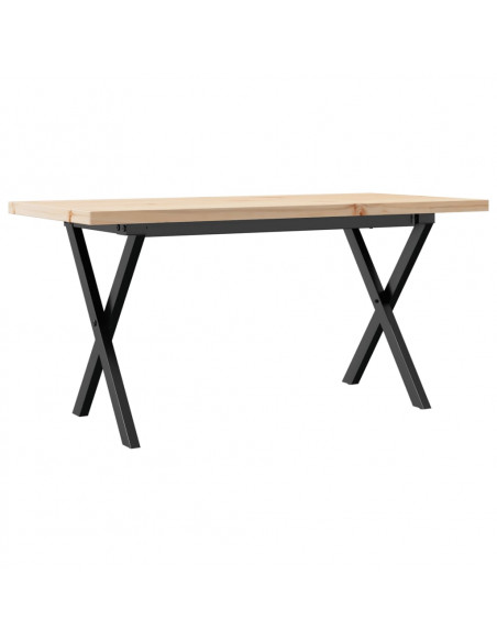 Tavolino Salotto Telaio a X 90x40x45,5cm Massello Pino e Ghisa