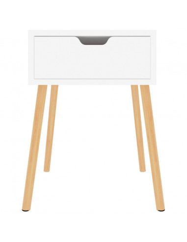 Comodini 2pz Bianco Lucido 40x40x56 cm in Legno Multistrato