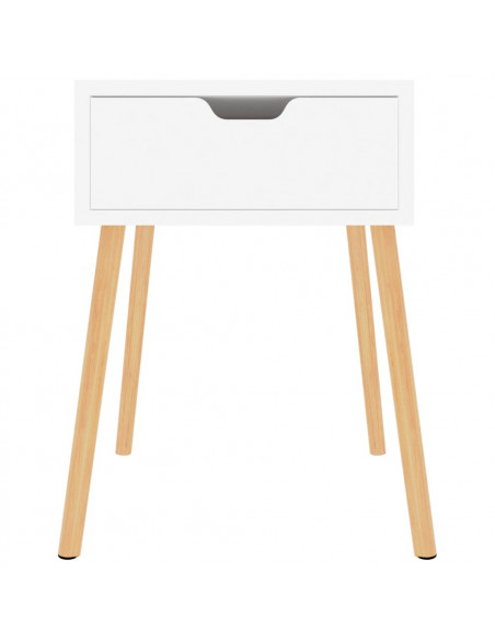 Comodini 2pz Bianco Lucido 40x40x56 cm in Legno Multistrato