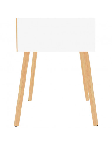 Comodini 2pz Bianco Lucido 40x40x56 cm in Legno Multistrato