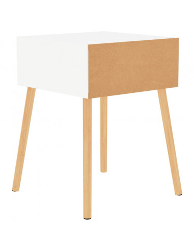 Comodini 2pz Bianco Lucido 40x40x56 cm in Legno Multistrato